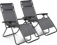 Set de 2 sillas Gravedad Cero reclinables Tumbonas sillas reclinable ajustable butacas plegable con almohada 165x68x110 , ligero de  6 kilos ideal para playa, jardín, terraza, patio - details 6