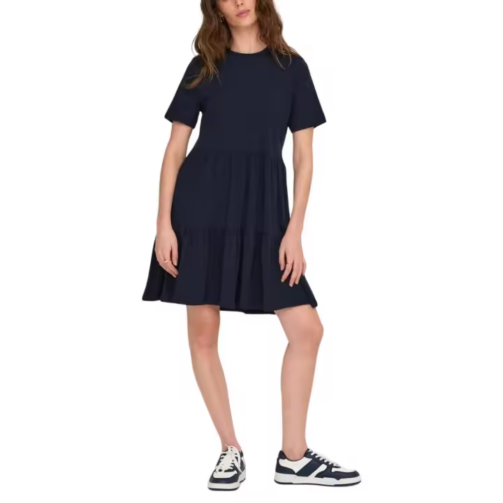 Only Vestido May Peplum Azul Mujer - Manga Corta - 1