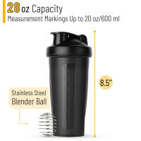Botella De Fitness 600ml Portátil 20oz Shaker Para Proteínas Ideal Para Entusiastas De La Fitness Y Atletas Material ABS - details 3