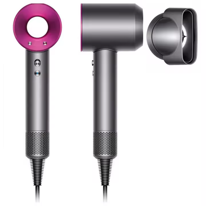 Secador de Pelo Supersonic HD08 Níquel/Fucsia Viene con 5 accesorios Cuidado del cabello de secado rápido - 1