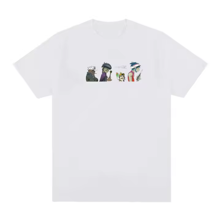 Camiseta De Algodón Para Hombre Y Mujer Estampada Gorillaz PUNK ROCK O-neck Manga Corta Estilo Retro Y2K Para Verano - 1