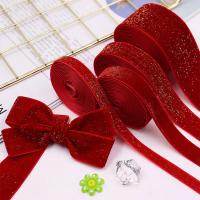 Cinta De Terciopelo Navidad Roja Para Año Nuevo Festival Cinta De Lazo Para Embalaje De Regalos Y Escena Del Festival 10/16/20/25/38mm Polyester - details 1