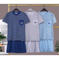 Pijama Hombre - Camiseta Manga Corto de Cuello redondo y botones con Bolsillo + Pantalones Liso - Primavera/Verano - 615 - details 0