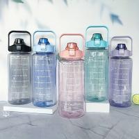 Botella De Agua Portátil De Gran Capacidad Con Marca De Tiempo Para Ciclismo Running Y Viajes Transparente Y Conveniente - details 3