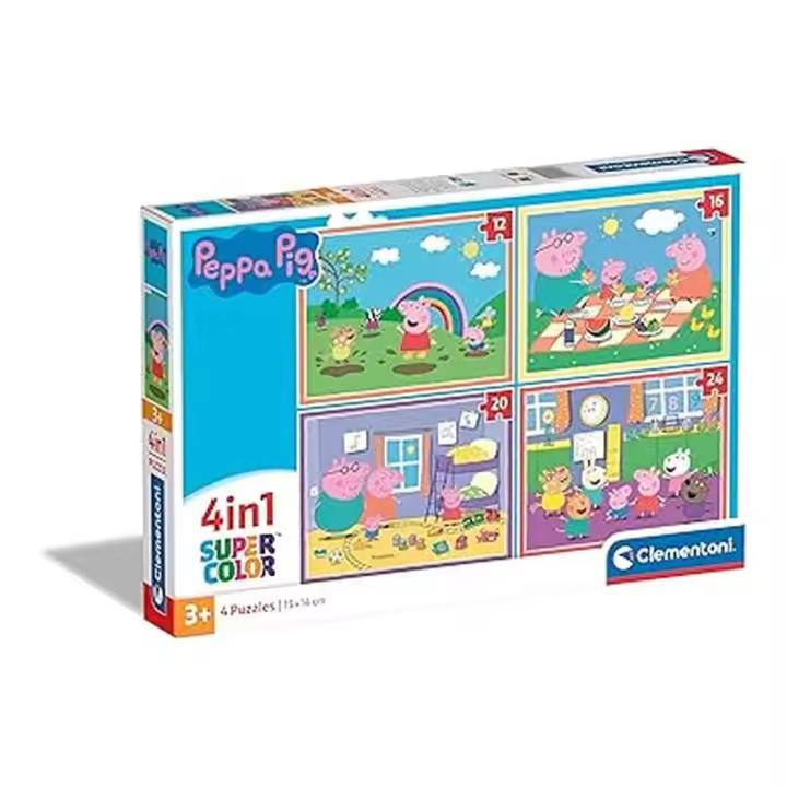 Puzzle Infantil 4 en 1 Peppa Pig de 24 Piezas Clementoni 21516 - Divertido y Educativo - 1