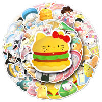 Pegatinas Sanrio De Comida Divertida 10/30/50pcs Hello Kitty Kuromi My Melody Dibujos Animados Kawaii Juguete De Pegatinas Para Niños - details 5