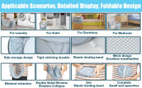 Cesta De Ropa Durable Y Plegable Con Bolsillo Lateral En Malla Hamper De Almacenamiento De Ropa Con Reforzamiento Pop up - details 1