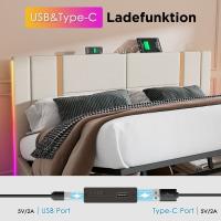 Marco de Cama Multialmacén Doble Tapizado USB Type C + Control APP LED 140x200 - Diseño Silencioso, Espacio Duplicado & Estilo Minimalist Versátilla para Dormitory - details 4