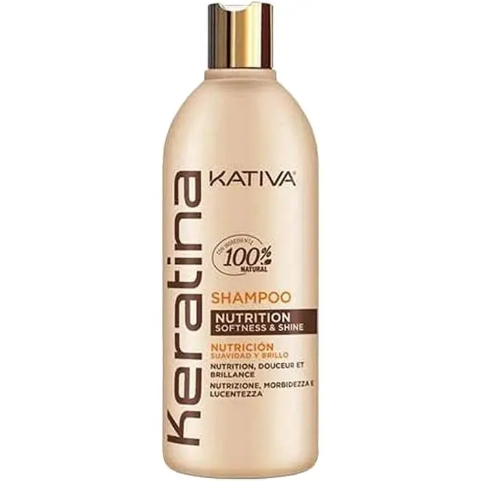 Champú de Keratina, Kativa, Nutrición Suavidad y Brillo. Natural. 500ml - 1