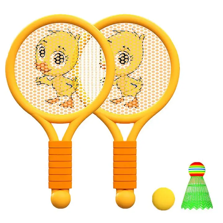 Juego de raqueta de bádminton para niños: raqueta Ligera de color naranja con forma de Patito para niños y niños de 3 A 7 años para uso en interiores y exteriores - 1