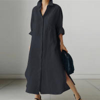 Vestido Elegante Casual Para Mujer ZANZEA 2024 Moda Tirantes A-Line Manga Larga Solida OL Trabajo Sundress Cuello En V Tendencia De Moda - details 8