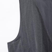 Vestido De Estilo Chaleco Para Mujer UNIZERA Con Rayas Amplias Planchadas Y Botones Solos Vestido Plisado Para Otoño - details 5
