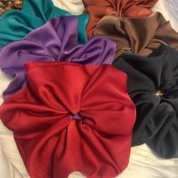 Nuevas Fashion Scrunchies De Seda Para Mujeres Y Niñas Color Sólido Cinta Elástica Para El Cabello Accesorios De Cabello De Tamaño Oversize - details 2