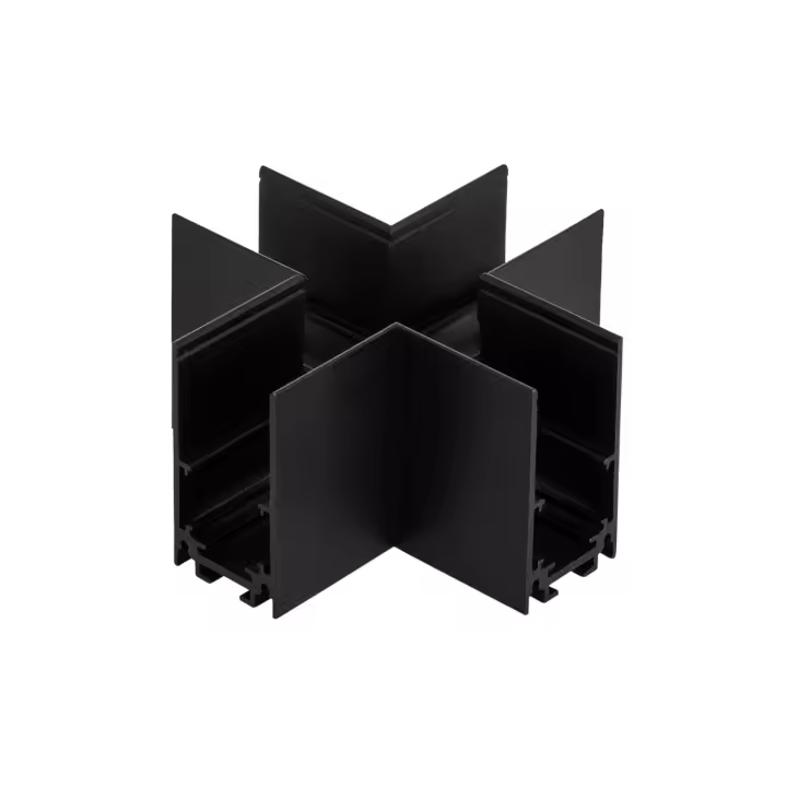 Ledkia Unión en X para Carril Magnético Suspendido 20mm Negro - 1