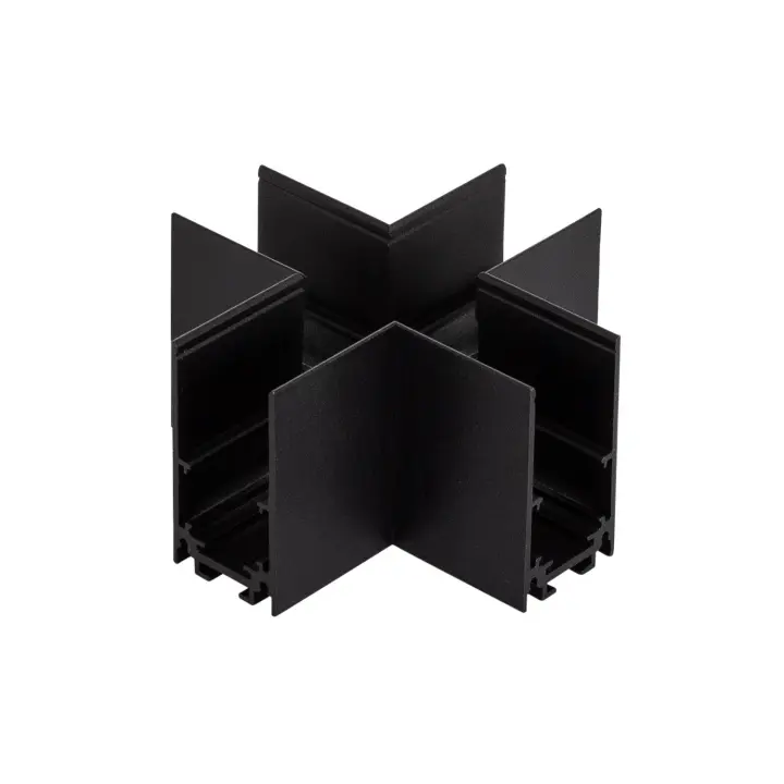 Ledkia Unión en X para Carril Magnético Suspendido 20mm Negro - 1