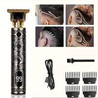 Cortacabello Eléctrico T9 Nueva Máquina De Afeitar Para Cabello Profesional Con Cabeza De Carving Cuchilla De Acero Inoxidable Para Corte Rápido Y Seco - details 0