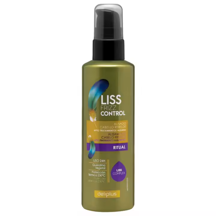 Pack 1 - Hidrocrema Liss Frizz Control 200 ml. cabello rebelde con Vitamina E y Queratina. Protección Térmica 230º C. Deliplus - 1
