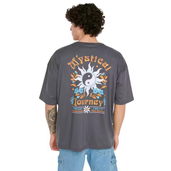 Trendyol Anthracite Oversize/Wide Cut Short Sleeve Printed T-Shirt Tmnss22Ts0282 - 1