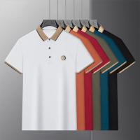 Camisa Polo De Verano Para Hombre Con Encaje Y Manga Corta De Seda Helada Transpirable Moda Casual Brecha De Negocios - details 4