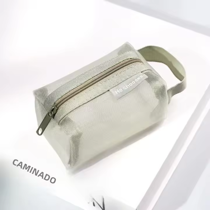 Bolsa De Cosméticos Portátil De Malla Cuadrada Mini Monedero Con Cierre De Cremallera Gran Capacidad Para Llaves Y Estacionery Bolsa De Moda Para Hombres Y Mujeres - 1