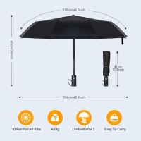 Paraguas Plegable, Paraguas Automático Resistente al Viento y Compacto con 10 Varillas, Apertura y Cierre Automáticos Con un Botón, Paraguas de Viaje Portátil para Hombres y Mujeres - details 3
