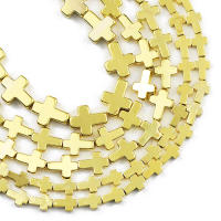 Bolas De Joyería DIY 14 Cross Dorado Con Hematita Natural Para Collar Y Pulsera Accesorios De 4 6 8mm Espaciadores Naturales - details 6