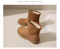 Botas De Tobillo Para Mujer Botines De Invierno Con Tacón Y Peluche Encima De La Rodilla Zapatos De Cuña Para Otoño Y Primavera - details 24