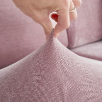 Cubierta De Sofá De Alta Elasticidad En Chenille Cubierta De Cojín Monocromo Universal Para Todas Las Estaciones Fáciles De Instalar - details 24