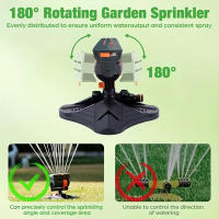 Riega Juego De Jardín Con 16 Agujeros Cabezal Giratorio De 180° Sistemas De Riego Automáticos Cobertura Amplia - details 2