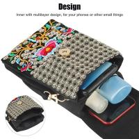 Bolso De Hombro Para Mujer Yogodlns Vintage Bordado Floral Pochete De Viaje Bolsa Bandolera Cremallera Pequeño Bolso De Mano - details 13