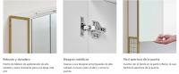 VASAGLE Armario de Baño con Espejo 3 Puertas, Mueble de Pared con Espejo, Enchufe, Cesta Colgante, Soporte para Secador de Pelo, para Baño, Lavabo, Blanco Nube y Verde Claro Dorado/Blanco Nube/Blanco Nube y Gris Paloma - details 2