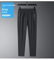 Pantalones Casuales Para Hombre Verano 2025 Ice Silk Delgados Talla Grande Cintura Baja Secado Rápido Joggers De Pierna Ancha Hasta El Tobillo - details 16