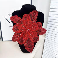 1PC Parche De Encaje Floral 3D Con Lentejuelas Bordado Multicapa Para Ropa Material De Sastre DIY Hecho a Mano Vestido De Noche Brillante - details 11