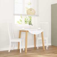 vidaXL Sillas de comedor 2 unidades madera maciza de caucho en color Blanco/Blanco y gris/Natural y claro y más | cómodas modernas ergonómicas para comedor cocina salón hogar - details 0
