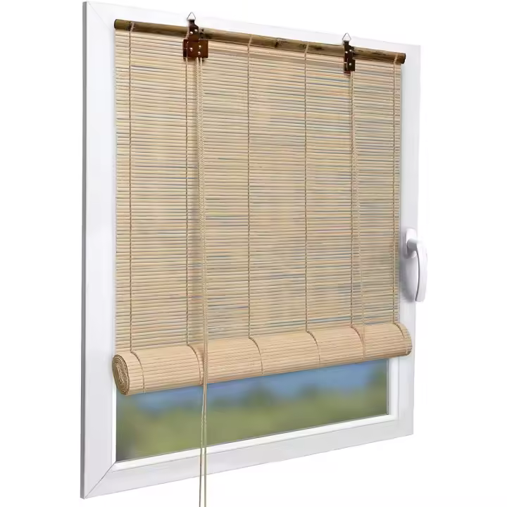 Maxia Market - Estor Enrollable Ventana Bambú Cortina Persiana Veneciana - Natural - 1