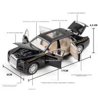 Modelo De Coche Rolls-Royce Phantom 1:32 En Escala Con 6 Puertas Abreables Y Función Retroceso Para Niños Colección De Juguetes De Metal Duraderos Con Luz Y Sonido - details 1