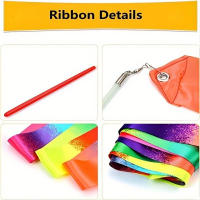 2pcs/pack Cintas De Baile Arco Iris Para Gimnasia Rítmica Con Palos Para Niños Presentación De Talento Arte Coreografía - details 5