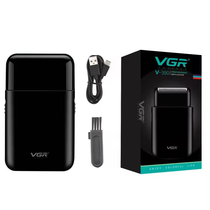 VGR 390 Mini Trimmer De Barba Recargable Con Hoja Sola Cepillo Eléctrico Para Rostro Y Cuerpo Para Hombres Corte Rápido Y Preciso - 1