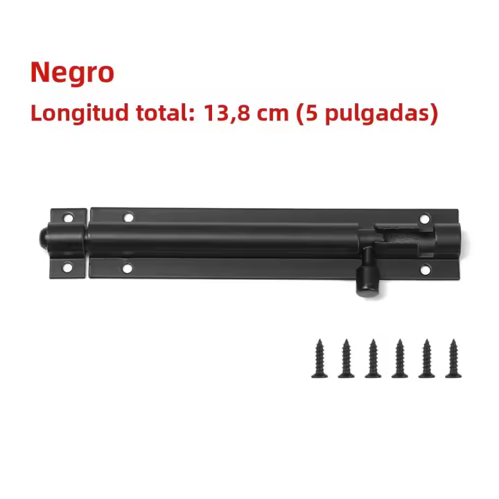 Cerradura De Puerta Deslizante Para Jardín Gran Portón Almacenamiento Negro Y Plateado Larga Durabilidad Hebilla De Torre Accesorio Doméstico - 1