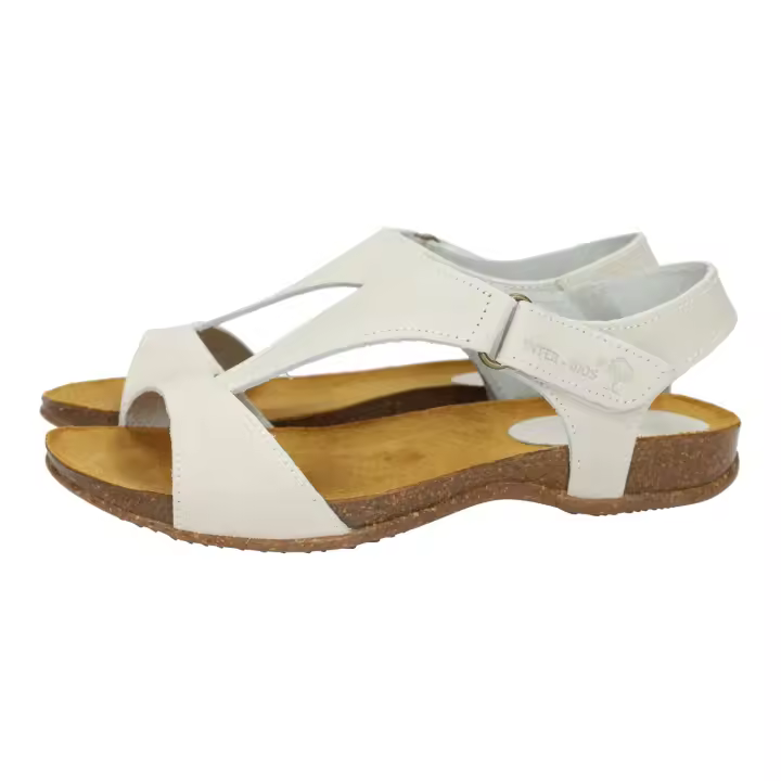 Sandalias marca INTER-BIOS para mujer en color gris. Sandalias de piel para mujer, en color gris, bonito diseño con cierre de velcro en el tobillo, ideales para verano hechas en España - 1