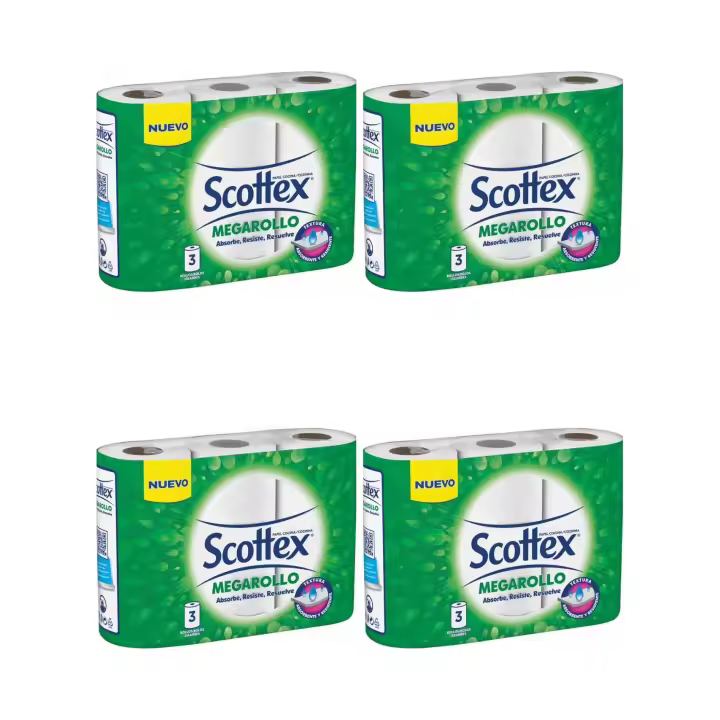 Scottex Megarollo Papel de cocina 3* 4bolsa 12 rollos - 1