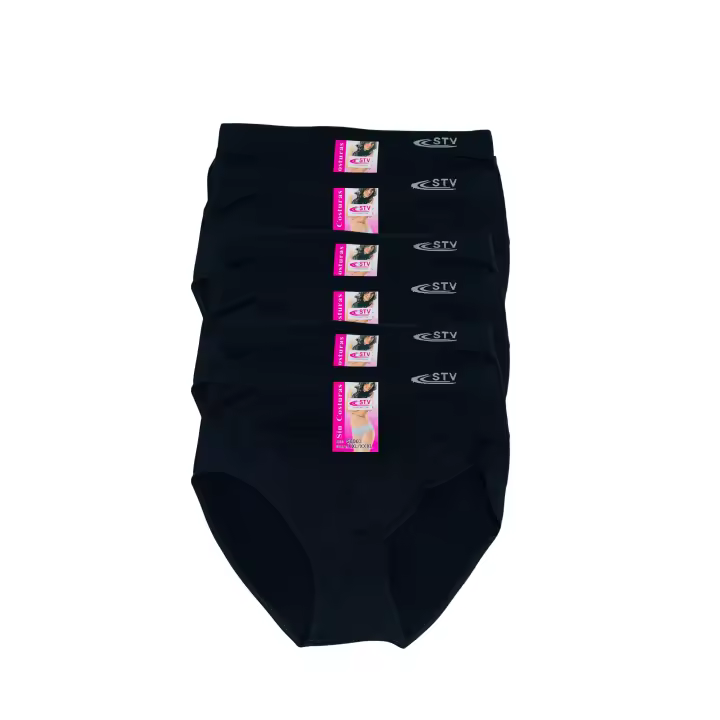 ComfyWear  STV Pack de Bragas de Lycra Sin Costuras de Talle Alto para Mujer Tallas Grandes  (2XL/3XL) y (3XL/4XL) STV Modelo 8003 Braga Alta Colores Variados y Básicos - 1
