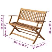vidaXL Banco de jardín madera maciza de acacia 120 cm - details 3