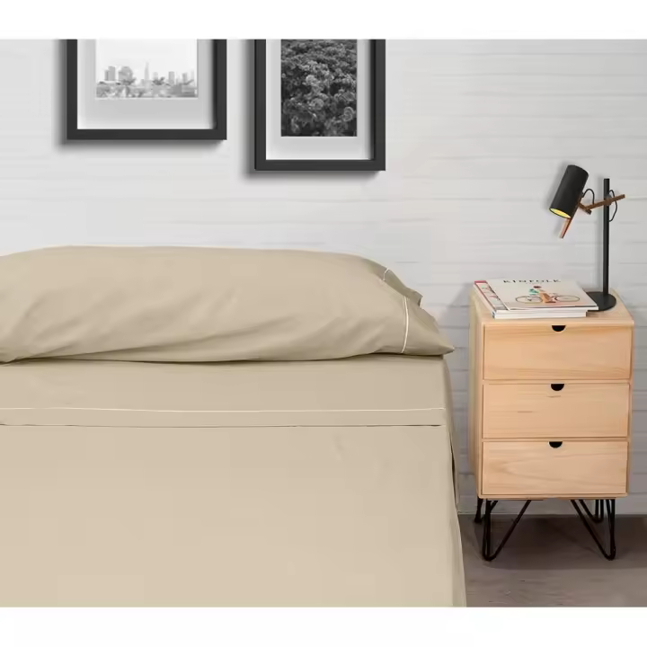 JUEGO DE SABANAS TELA CALMA BEIGE ICELANDS 90 CM - 1