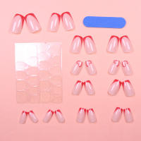 96PCS Uñas Postizas De Presión Con Diseño De Amor En Blanco Rosa Rojo Negro Y Plateado Uñas Cortas Cuadradas Para Fiestas Y Uso Diario - details 4