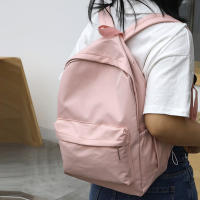 Bolso De Hombro Preppy En Color Sólido Bolsa Escolar De Nylon Bolsa De Deporte Y Viaje Para Mujeres Chicas Y Adolescentes Blanco - details 1