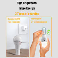 Bombilla De Emergencia Recargable 9W E27 Base USB/220V Doble Carga Luz De Rescate Para El Hogar O Exteriores Certificación Ce UN38.3 - details 0