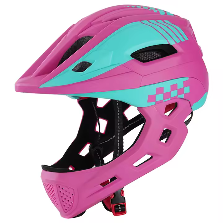 Niño Bicicleta casco completo Niños segurad Monto monopatín casco patinar Niños Cabeza Guard with Luz trasera y desmontable Chin - 1