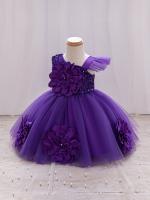 Vestido De Princesa Para Niñas Sin Mangas Vestido De Boda De Malla Con Mariposa Tridimensional Vestido De Cumpleaños Y Fiesta De Carnaval Para Niñas De 1-5 Años - details 21
