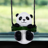 Colgante De Coche Panda Adorno Para Interiores Y Espejo Retrovisor Decoración Automotriz De Cuero Cartoon Tesin - details 0